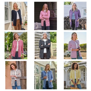 英伦生活方式W 女款 100%羊毛 复古老钱风极简针织开衫 外套 多色