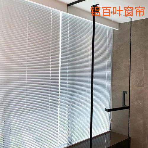 铝百叶免打孔百叶窗帘卫生间浴室厨房厕所窗户铝合金遮光升降卷帘
