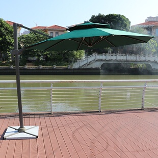 一洋户外遮阳庭院伞别墅室外商用摆摊伞防雨可固定圆形双顶罗马