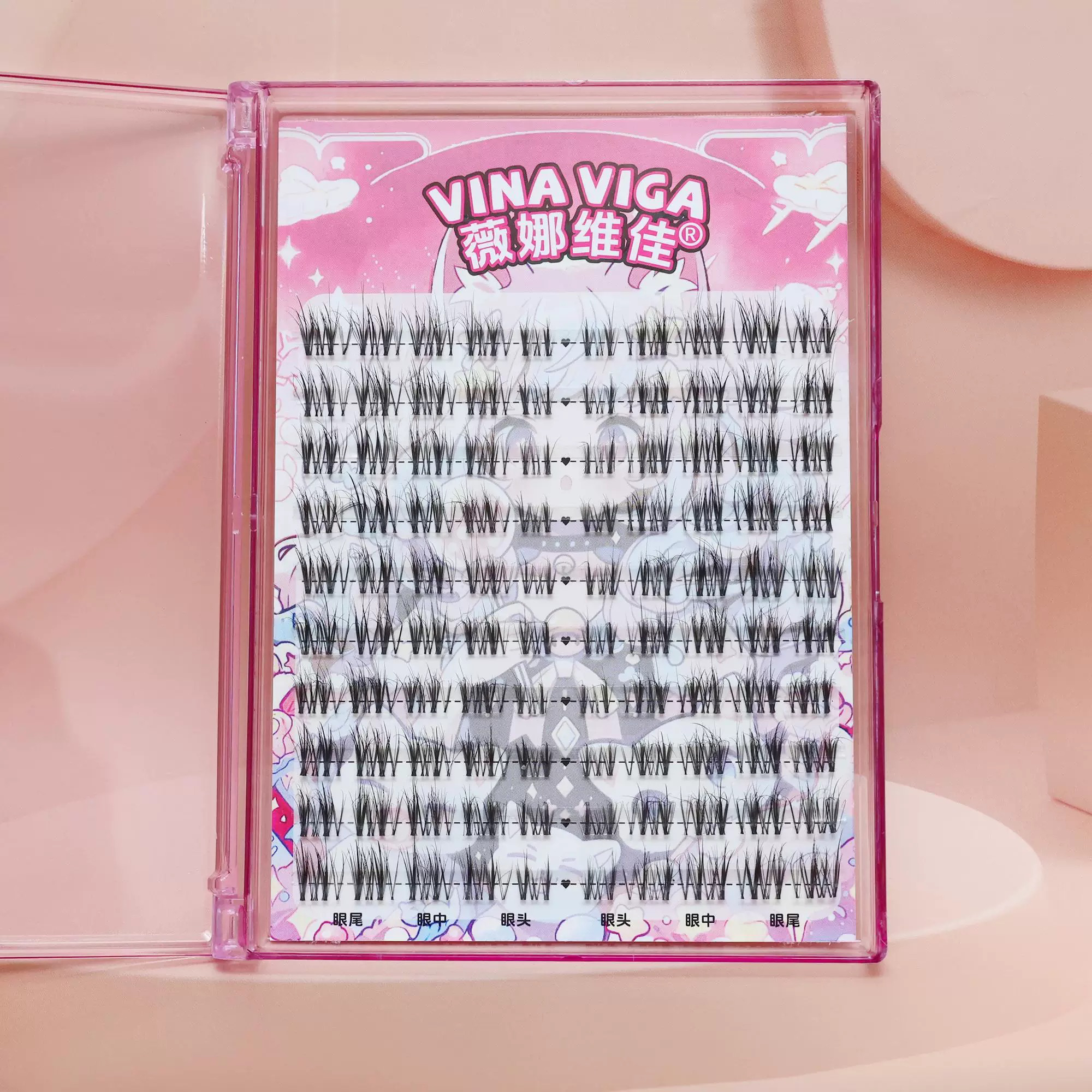 薇娜维佳《洛神玫瑰5D》立体假睫毛透明细梗凌乱魅惑单簇大容量