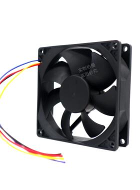 全新9.2cm厘米9025/9225滚珠5v12v24v控速pwm智能温控4线散热风扇