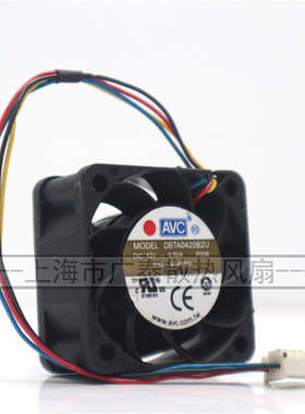 4CM大风量暴力4PWM散热风扇AVC 4020 12V 0.50A双滚珠DBTA0420B2U