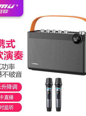 维妙H8户外便携式小型K歌专用声卡直播带话筒音响广场舞三分频唱