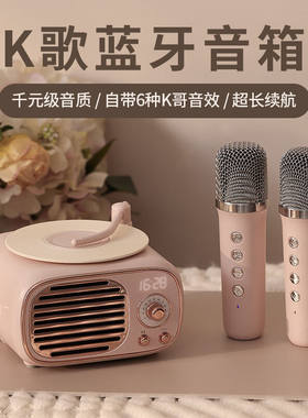 LOCOCK芯动蓝牙音箱麦克风K歌复古无线音响小型家用other/其他 无