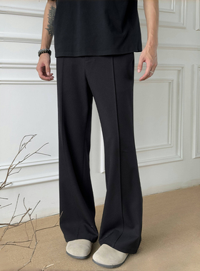 WESSK弯刀休闲裤设计感Cleanfit斜纹肌理春秋百搭垂感直筒西裤