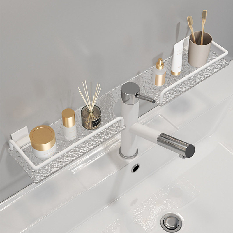 水波纹亚克力洗漱台置物架洗脸台洗手池水龙头浴室化妆品收纳架子