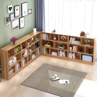 精品小柜子书柜木质书架简约现代落地置物架组合书橱儿童书格子柜