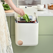 厨房垃圾桶壁挂家用带盖厕所卫生间客厅纸篓厨余挂式 小猪收纳桶