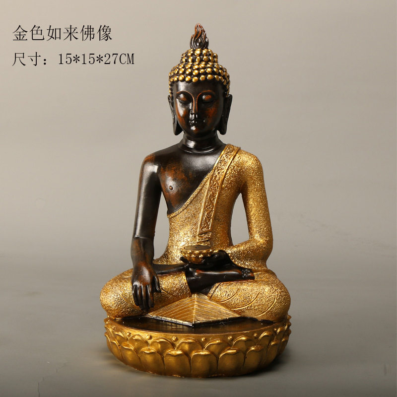 佛像工艺品新中式禅意摆件茶室玄关摆设户外假山流水喷泉diy配件