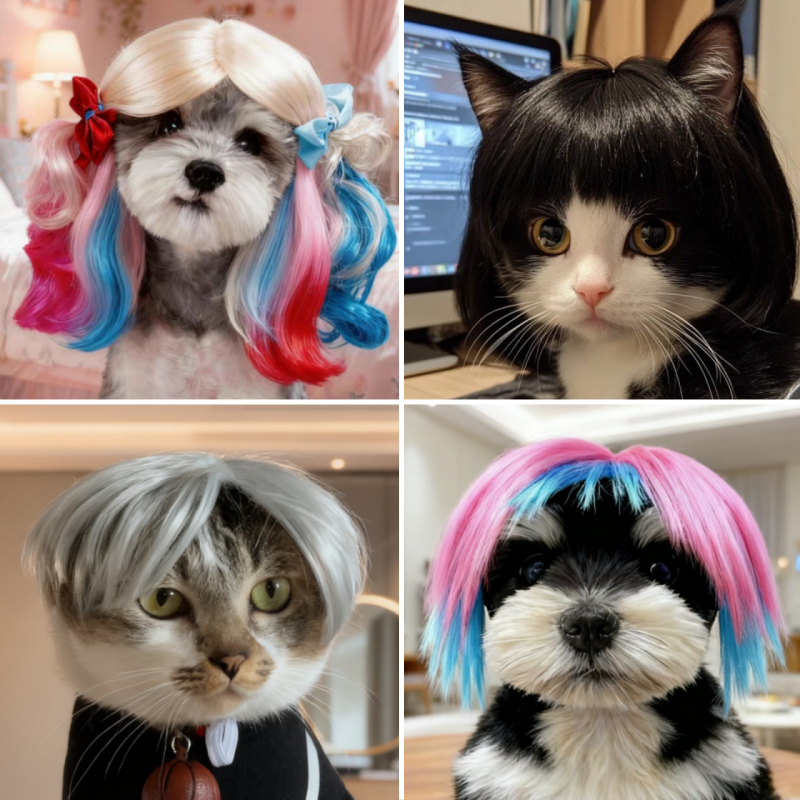 猫狗通用搞怪假发套超高回头率