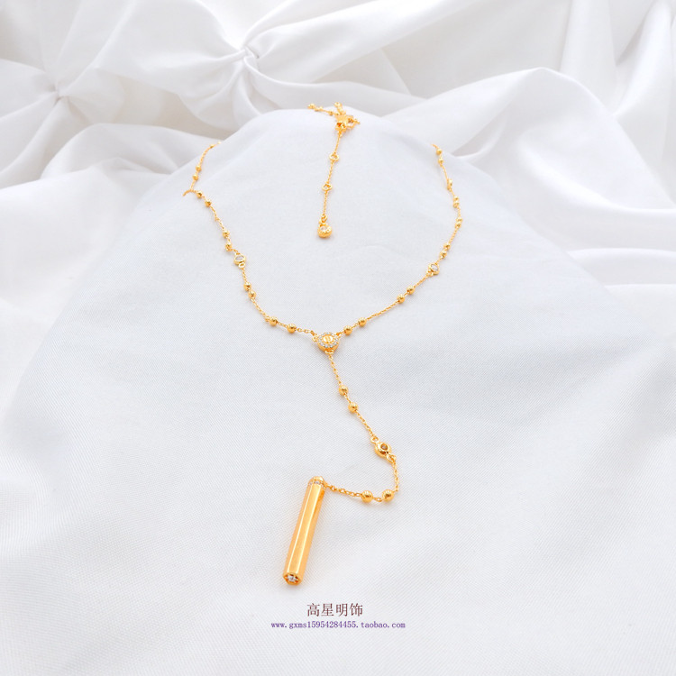 henri bendel高级金属感长款独特精美双面水晶金属多切面项链7