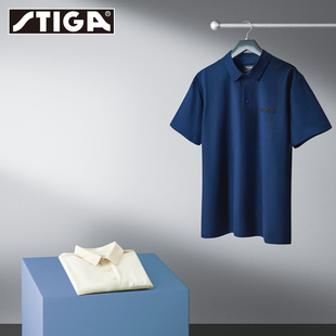 stiga斯蒂卡乒乓球服短袖 斯帝卡比赛服女教练裁判服 上衣男polo衫