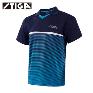 正品STIGA斯蒂卡乒乓球服男比赛训练服斯帝卡运动短袖透气polo衫