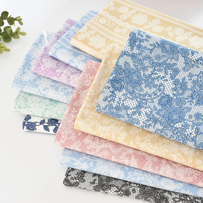 日本进口印花布料纯棉棉布蕾丝花网高端童装娃衣DIY手工面料