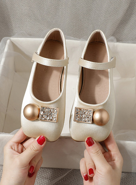 Netx BOSANE女童公主鞋春秋季新款单鞋儿童网红时尚百搭软底皮鞋