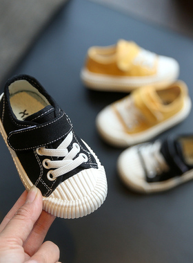 GSRG宝宝学步鞋女1-2春秋新款男童婴儿软底透气帆布休闲儿童单鞋