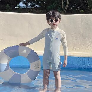 法国BERYDIA男童连体泳衣夏季 防晒速干温泉沙滩度假泳衣潮 长袖