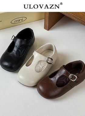 日本Ulovazn童鞋~女童小皮鞋洋气时尚宝宝鞋子防滑软底儿童公主鞋