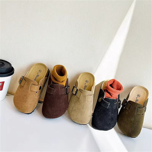 韩国Uamtor儿童勃肯鞋春秋新款男童软木复古女童休闲外穿包头拖鞋