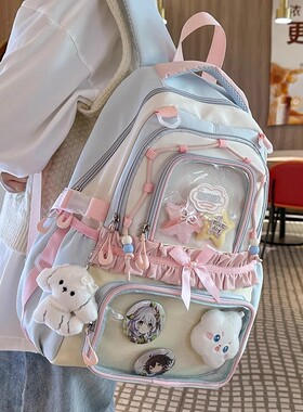 netx Kiss可爱二次元痛包女生2025新款日系初高中大容量双肩背包