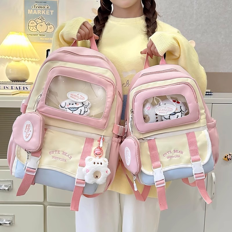 英国netx Kiss初中生小学生书包痛包ins风可爱高颜值双肩包减负