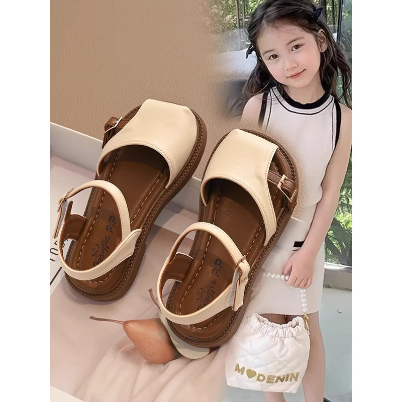 英国netx road女童凉鞋夏季2025新款小女孩时尚洋气包头公主鞋潮