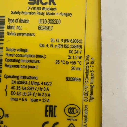议价SICK西克安全继电器 UE10-30S2D0订货号：602