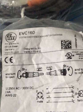 议价IFM易福门M12连接线EVC003 ，EVC160，EVC
