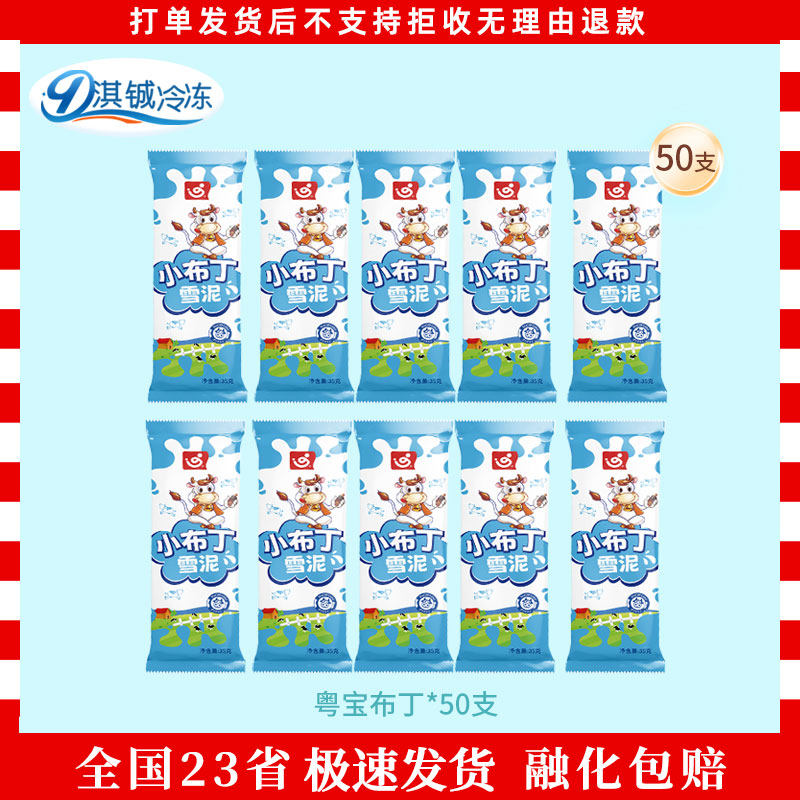 粤宝小布丁雪糕粤宝叻柠冰咖蓝莓雪莲冰夏恋情冰淇淋整箱批