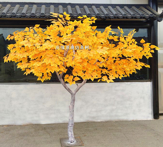 1仿真白桦树样板房售楼处服装店橱窗秋冬景色落地绿植物装饰