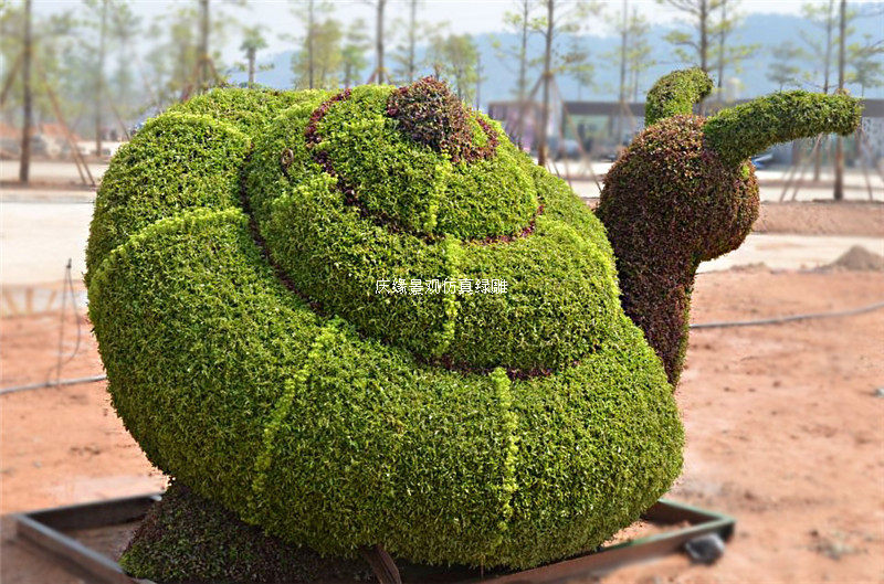 公园广场仿真植物造型雕塑绿雕摆设 摆件玻璃钢造型动物雕塑定做