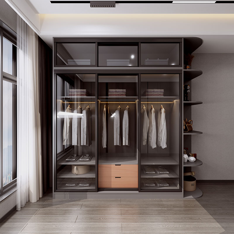 香港包邮玻璃门衣柜推拉