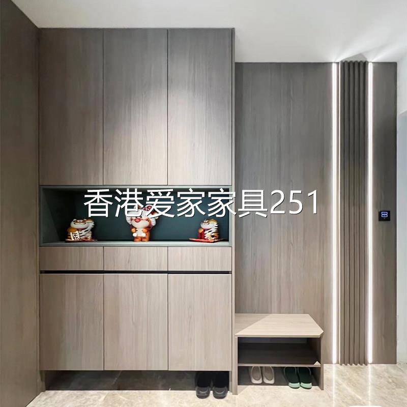 香港包邮包安装轻奢实木鞋柜定做储物柜子高柜极简定制高柜家用门