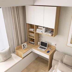 香港包邮飘窗转角书桌书柜一体靠墙半搭拼接梳妆台收纳柜组合飘窗