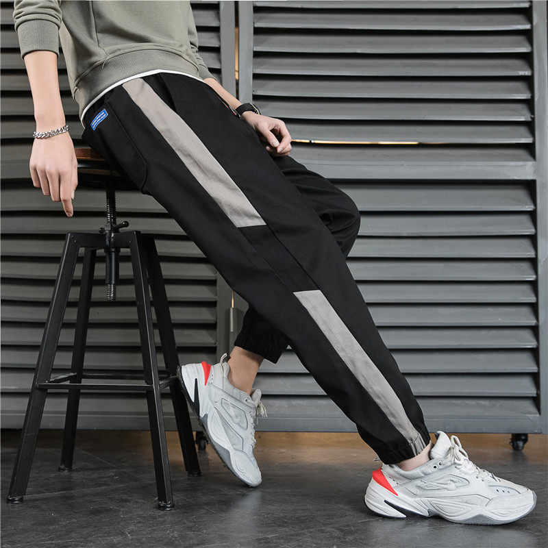 秋季新款韩版百搭九分裤子男士纯棉9分休闲运动裤工装哈伦裤潮