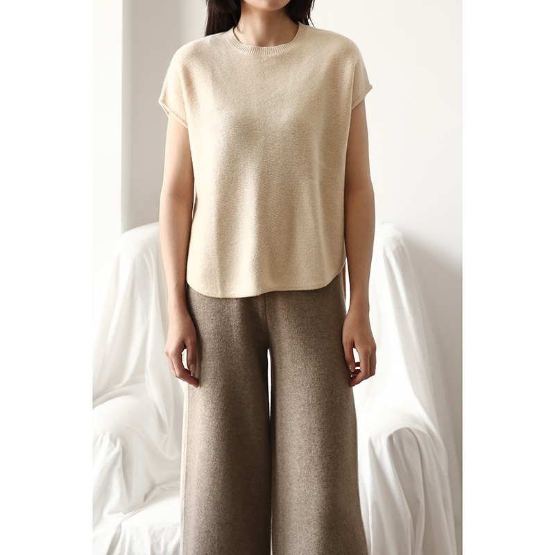 APCSHOP圆领针织羊绒马甲背心