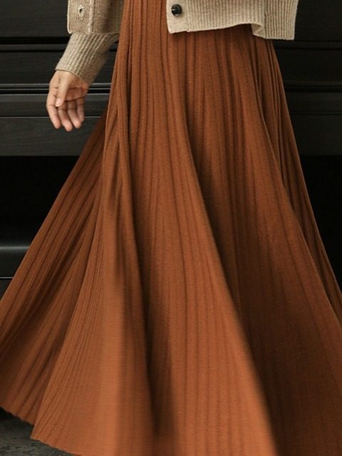 APCSHOP长裙A字裙简约半身裙