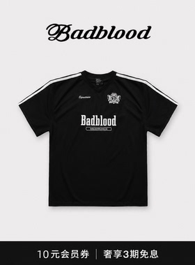 【现货】韩国badblood bcac系列宽松T恤夏季V领短袖球衣美式上衣