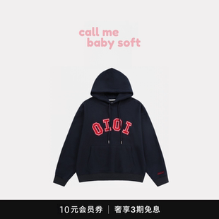 刺绣 callmebabysoft韩国潮牌oioi字母连帽卫衣女rose朴彩英同款