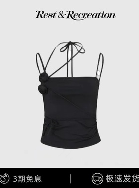 【现货】韩国pian or pleasure 金米妮同款 玫瑰花系带短款吊带