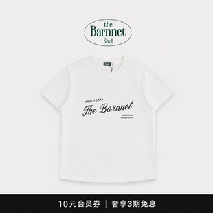 【现货】韩国小众thebarnnet八奶短袖新款纯色印花圆领T恤上衣女