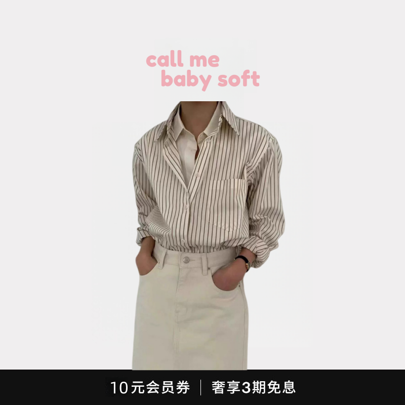 ●callmebabysoft韩国东大门overtake复古简约假两件衬衫衬衣上衣