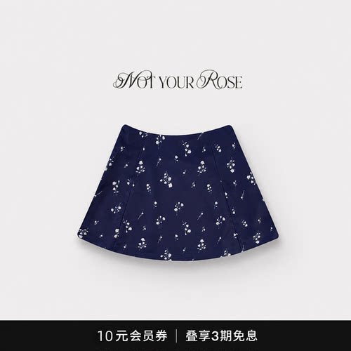 【现货】Arin同款韩国小众NOTYOURROSE碎花半身女短裙花卉显腿长