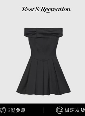 【现货】韩国小众instantfunk气质一字领露肩提花礼服裙连衣裙