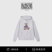 小熊宽松圆领连帽卫衣 jennie车静媛同款 现货 韩国marithe新款