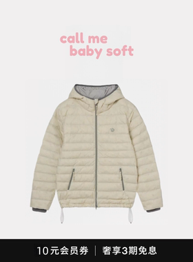 ●callmebabysoft韩国aeae印花logo绗线鸭绒连帽羽绒服保暖外套女