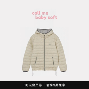 ●callmebabysoft韩国aeae印花logo绗线鸭绒连帽羽绒服保暖外套女