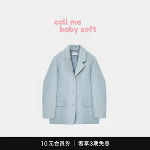 大衣外套 callmebabysoft韩国东大门ounce气质英伦风单排扣西装