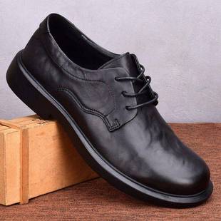 休闲皮鞋 圆头上班鞋 真皮头层牛皮软底商务男鞋 鞋 大码 高端春秋新款