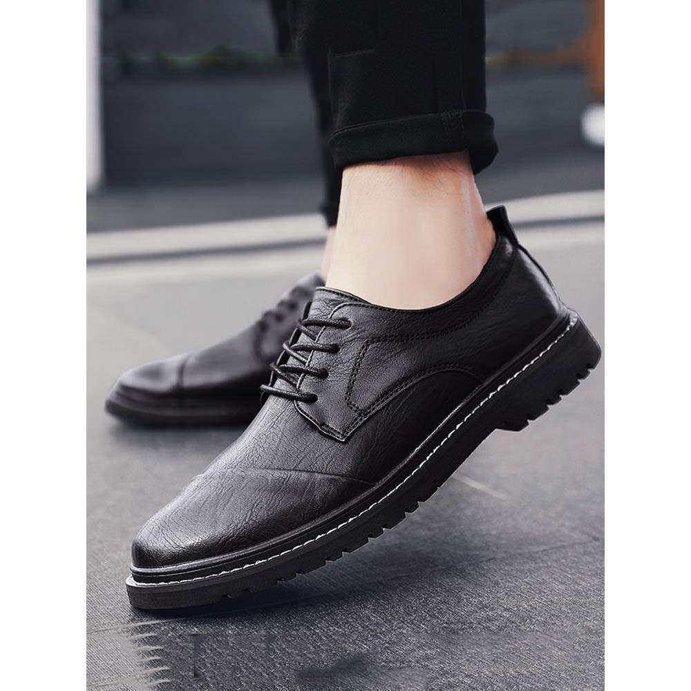 夏日英式真皮黑色增高皮鞋新郎婚礼男士百搭商务正装休闲鞋